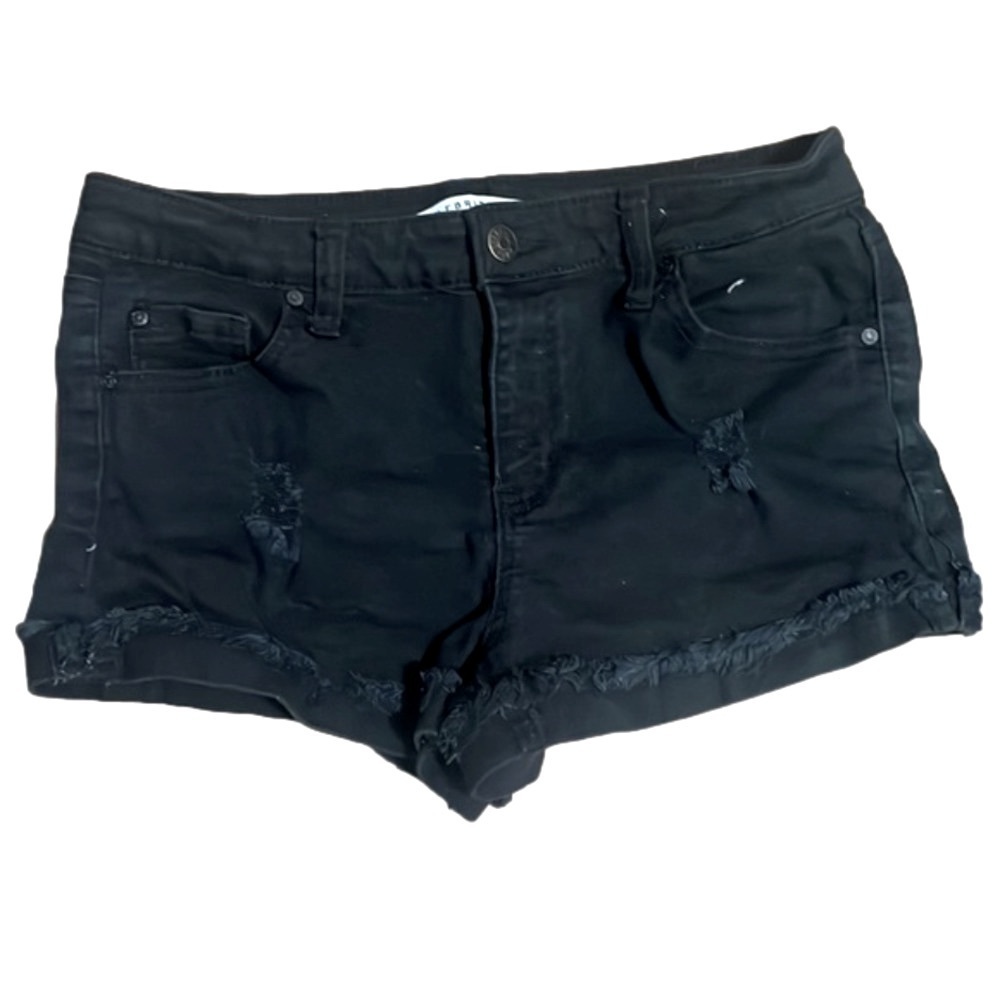 CELEBRITY PINK Honey Shorts Women 7 distressed denim cuffed Y2K edgy festival